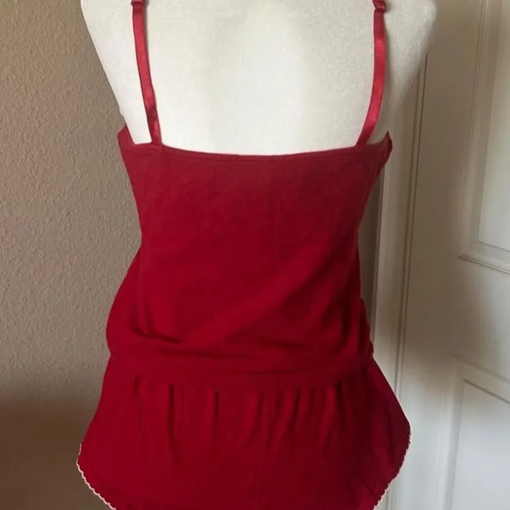 Red polka dot tank top and matching shorts pajama intimate set